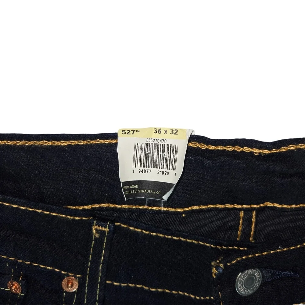 NEW Levis 527 Slim Bootcut Jeans Mens 36x32 Dark Wash Indigo Stretch 05527-0672